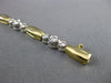 ESTATE 1.10CT DIAMOND 14K TWO TONE GOLD THREE STONE BEZEL TENNIS BRACELET #15639