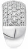 LARGE 1.91CT DIAMOND 14KT WHITE GOLD 3D MULTI ROW PAVE ROUND ANNIVERSARY RING