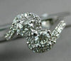 ESTATE .69CT DIAMOND 14KT WHITE GOLD 3D TWO STONE INFINITY PROMISE LOVE RING
