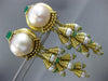 ESTATE 2.80CT DIAMOND & MULTI GEM 18KT YELLOW GOLD CHANDELIER HANGING EARRINGS