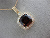 ESTATE LARGE 4.07CT DIAMOND & AAA RHODOLITE 14KT ROSE GOLD HALO FILIGREE PENDANT