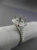ESTATE WIDE .36CT DIAMOND 14K WHITE GOLD 3D SQURE HALO SEMI MOUNT ENGAGMENT RING