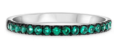 .21CT AAA EMERALD 14KT WHITE GOLD 3D ROUND CLASSIC SEMI ETERNITY FUN RING