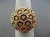 EXTRA LARGE .27CT WHITE & PINK DIAMOND 18K WHITE & ROSE GOLD CLUSTER FLOWER RING