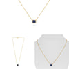 1.59CT DIAMOND & AAA SAPPHIRE 18KT YELLOW GOLD EMERALD CUT SQUARE LOVE NECKLACE