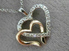 ESTATE .06CT DIAMOND 14KT WHITE & ROSE GOLD DOUBLE HEART LOVE PENDANT WITH CHAIN