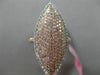 ESTATE EXTRA LARGE 1.34CT DIAMOND 18KT WHITE & ROSE GOLD 3D MARQUISE PAVE RING