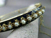 ANTIQUE WIDE 14KT Y VICTORIAN BLUE ENAMEL SOUTH SEA PEARL FILIGREE BANGLE #1746