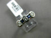 ESTATE .85CT DIAMOND & SAPPHIRE 14KT WHITE GOLD 3D SEMI BEZEL ANNIVERSARY RING