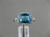 2.16CT DIAMOND & AAA BLUE TOPAZ 14KT WHITE GOLD DOUBLE HEART FILIGREE LOVE RING