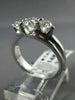 ESTATE .91CT DIAMOND 14KT WHITE GOLD 3D PAST PRESENT FUTURE TENSION RING #14161