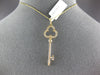 ESTATE .40CT DIAMOND 14KT YELLOW GOLD 3D 3 LEAF CLOVER KEY TO YOUR HEART PENDANT