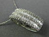 ESTATE WIDE .92CT ROUND & BAGUETTE DIAMOND 18K WHITE GOLD 3D RECTANGULAR PENDANT