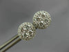 ESTATE LARGE .92CT DIAMOND 18KT WHITE GOLD 9mm CLUSTER ROUND HALO STUD EARRINGS