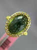 ESTATE LARGE 4.90CT DIAMOND & GREEN AMETHYST 14KT YELLOW GOLD OVAL FILIGREE RING