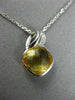 ESTATE 2.91CT DIAMOND & AAA CITRINE 14KT WHITE GOLD SQUARE LEAF FLOATING PENDANT