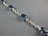 4.53CT DIAMOND & AAA SAPPHIRE 14KT WHITE GOLD 3D 3 STONE PANTHER TENNIS BRACELET