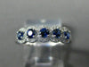 ESTATE .60CT DIAMOND & AAA SAPPHIRE 14KT WHITE GOLD 3D 5 STONE ANNIVERSARY RING