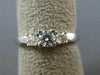 ESTATE .56CT ROUND DIAMOND 14KT WHITE GOLD 3 STONE SQUARE ENGAGEMENT RING #18806