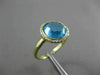 ESTATE 3.90CT ROUND DIAMOND & AAA BLUE TOPAZ 18KT YELLOW GOLD 3D ROUND HALO RING