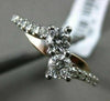ESTATE .60CT DIAMOND 14KT WHITE GOLD 3D 2 STONE CRISS CROSS COMPANION LOVE RING