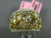 ESTATE 5.08CT FANCY YELLOW & WHITE DIAMOND 18K GOLD MULTI SHAPE ANNIVERSARY RING