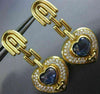 ESTATE EXTRA LARGE 10CT DIAMOND & AAA TANZANITE 18K YELLOW GOLD 3D LOVE EARRINGS