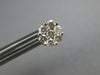 ESTATE .50CT DIAMOND 14KT 2 TONE GOLD 3D CLASSIC FLOWER INVISIBLE STUD EARRINGS