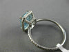 ESTATE LARGE 2.52CT DIAMOND & AQUAMARINE 14KT WHITE GOLD 3D HALO ENGAGEMENT RING