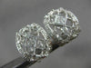 ESTATE WIDE 1.08CT DIAMOND 14KT WHITE GOLD 3D FILIGREE ETOILE HANGING EARRINGS