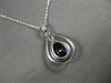 ESTATE .83CT DIAMOND & AAA AMETHYST 14K WHITE GOLD 3D TEAR DROP FLOATING PENDANT