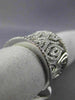 ESTATE LARGE 1.18CT DIAMOND 14KT WHITE GOLD 3D MULTI LEAF OPEN FILIGREE FUN RING