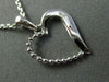 ESTATE SMALL .03CT DIAMOND 14KT WHITE GOLD OPEN HEART FILIGREE FLOATING PENDANT