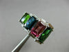 ESTATE LARGE 5.15CT DIAMOND & MULTI COLOR TOURMALINE 14K WHITE GOLD JOURNEY RING