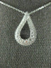 ESTATE .60CT DIAMOND 18KT WHITE GOLD 3D DOUBLE HALO TEAR DROP FLOATING PENDANT