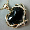 ESTATE .35CT DIAMOND & ONYX 14KT ROSE GOLD 3D HANDCRAFTED HEART FLOATING PENDANT