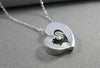 ESTATE 0.35CT DIAMOND 14KT WHITE GOLD SOLITAIRE HEART PENDANT & CHAIN #6921
