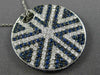 ESTATE LARGE 3.70CT DIAMOND & SAPPHIRE 18KT WHITE GOLD CIRCULAR SUNBURST PENDANT