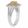 ESTATE .96CT MULTI COLOR DIAMOND 18KT TRI COLOR GOLD 3D FILIGREE ENGAGEMENT RING