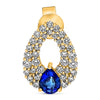1.50CT DIAMOND & AAA SAPPHIRE 14KT YELLOW GOLD OPEN TEAR DROP HANGING EARRINGS