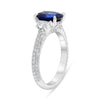ESTATE 2.99CT DIAMOND & AAA SAPPHIRE PLATINUM OVAL SEMI ETERNITY ENGAGEMENT RING