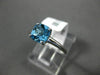ESTATE 1.20CT AAA BLUE TOPAZ 14KT WHITE GOLD 3D SQUARE SOLITAIRE PROMISE RING