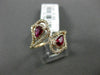 ESTATE .87CT DIAMOND & AAA RUBY 14K ROSE GOLD PEAR SHAPE FLOWER CRISS CROSS RING