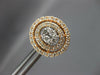1.20CT DIAMOND 14KT WHITE & ROSE GOLD CLASSIC CLUSTER DOUBLE HALO STUD EARRINGS