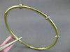 ESTATE .30CT DIAMOND 14K WHITE & YELLOW GOLD PAST PRESENT FUTURE BANGLE BRACELET