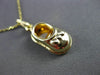 ESTATE 14KT YELLOW GOLD SHINY BABY DRESS SHOE CHARM PENDANT & CHAIN #23512