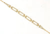 ESTATE .39CT DIAMOND 14KT YELLOW GOLD RECTANGULAR & TRIANGULAR FUN LINK BRACELET
