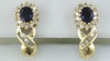 1.28CT DIAMOND & AAA SAPPHIRE 14KT YELLOW GOLD OVAL X CLIP ON HANGING EARRINGS