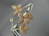 ESTATE EXTRA LARGE 1.2CT DIAMOND 14K WHITE & ROSE GOLD FLOWER DOUBLE FINGER RING
