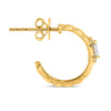 .46CT DIAMOND 14K YELLOW GOLD ROUND & EMERALD CUT HALO SQUARE SEMI HOOP EARRINGS